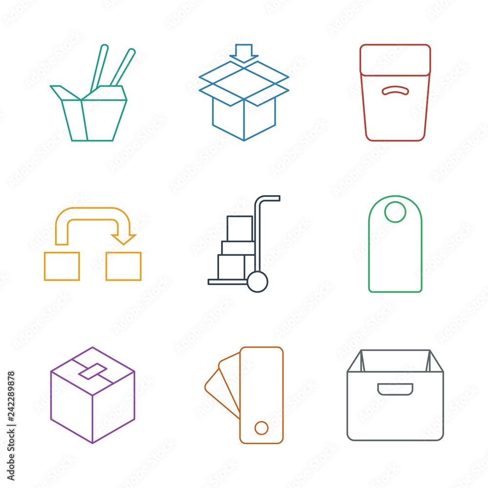 9 cardboard icons 9 cardboard icons