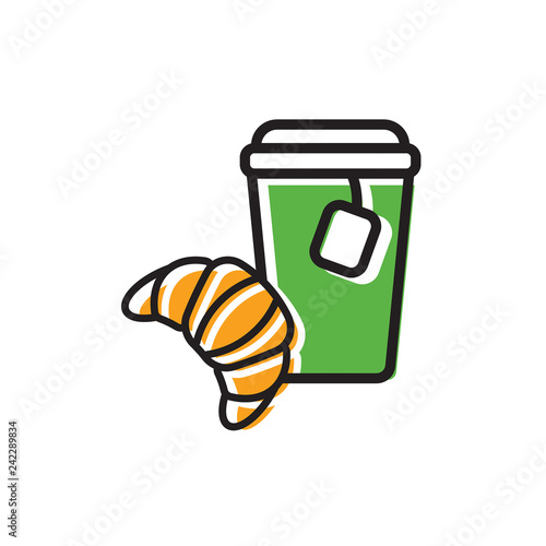 Tea and croissant icon