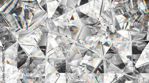 Diamond shine macro rotate seamless loop with kaleidoscope effect
