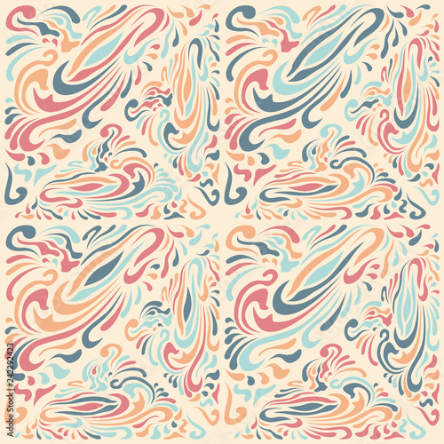 Abstract Pattern in Oriental Style Bright pattern of flowing lines The unusual idea of packaging, tiles, wallpaper, textiles Handmade