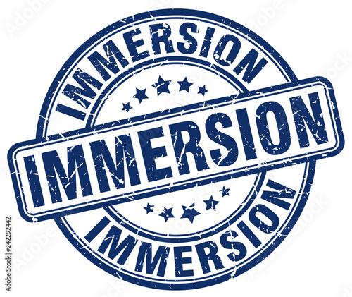 immersion blue grunge stamp