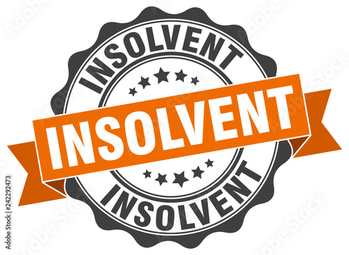 insolvent stamp. sign. seal