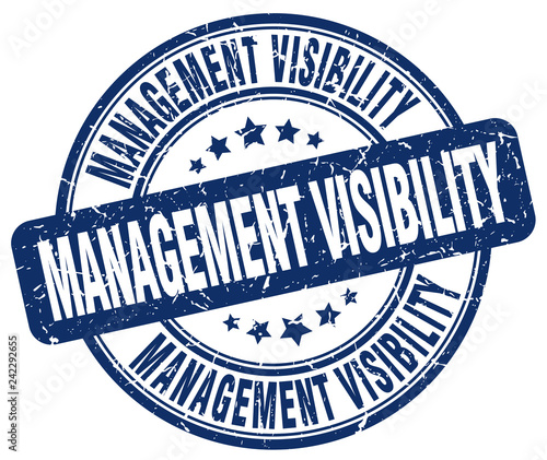 management visibility blue grunge stamp