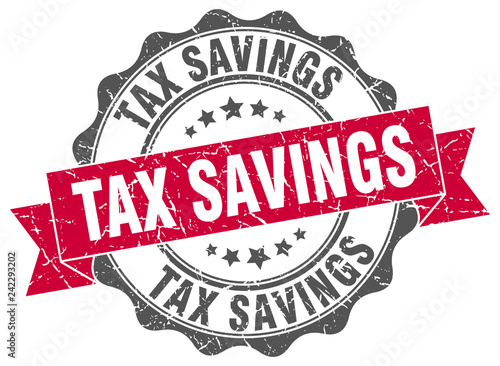 tax savings stamp. sign. seal