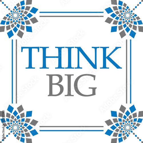 Think Big Blue Grey Floral Square 