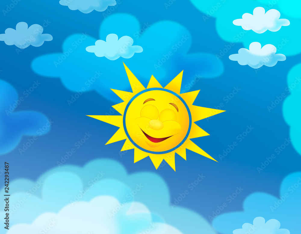 cartoon summer sky background with space for text - illustration for children cartoon summer sky background with space for text - illustration for children