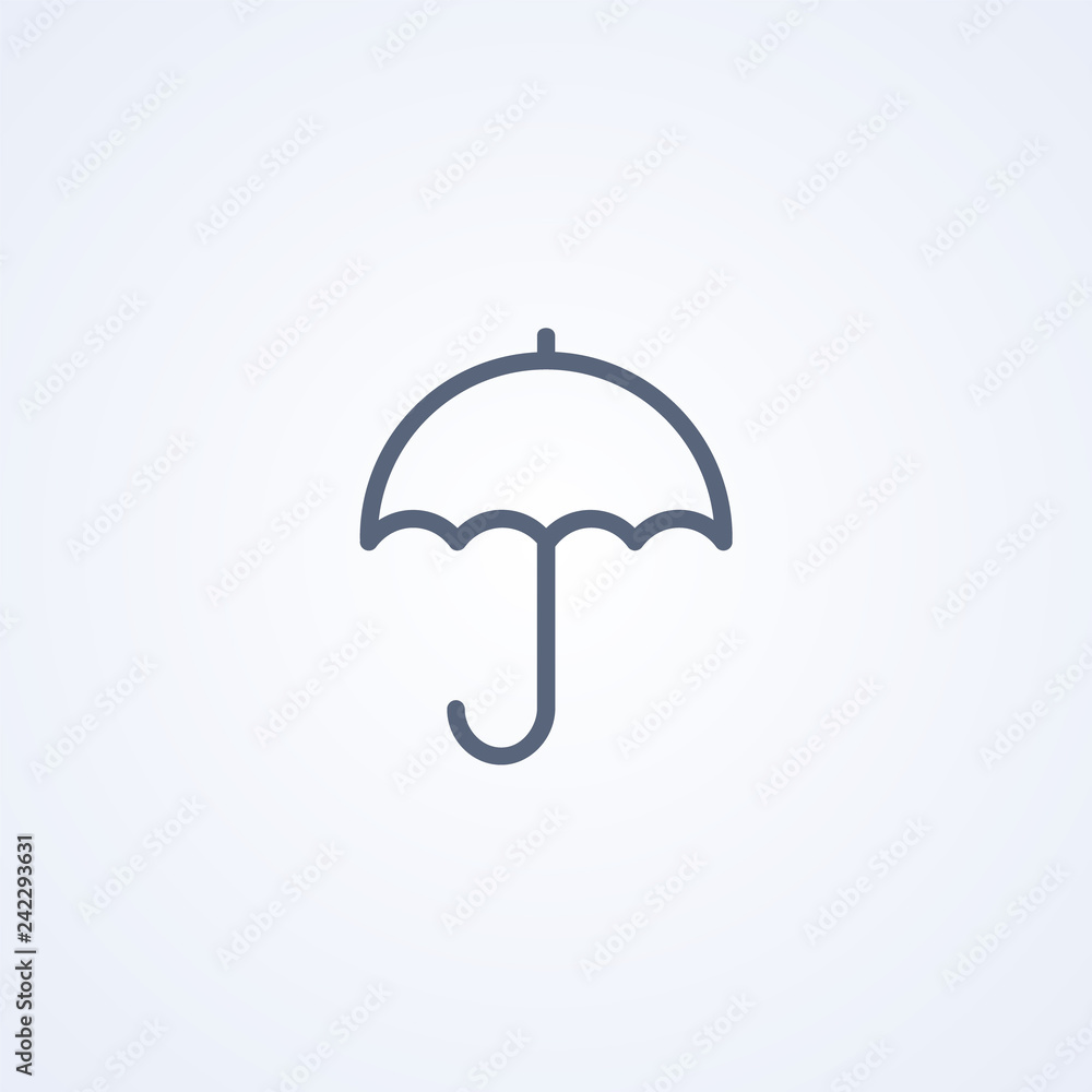 Umbrella, vector best gray line icon Umbrella, vector best gray line icon