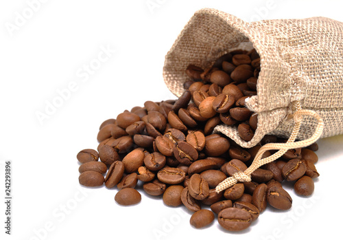 Coffee bag on white background close up © Victor Lazarev