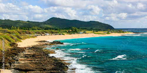 Sandy Beach  Oahu  Hawaii. Spacious and popular beach  but dangerous to inexperienced surfers.