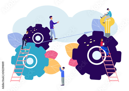 Achieving the goal, the business team overcomes obstacles and succeeds