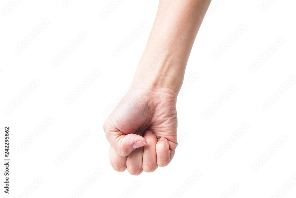 Asian female hand clenching fist gesture concept illustration Asian female hand clenching fist gesture concept illustration