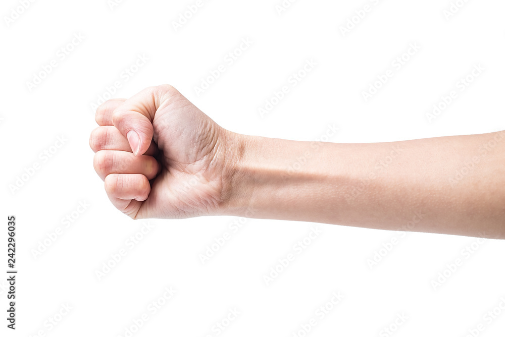 Asian female hand clenching fist gesture concept illustration Asian female hand clenching fist gesture concept illustration