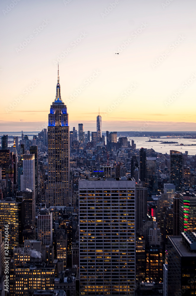 View over New York Cityscape at Dusk