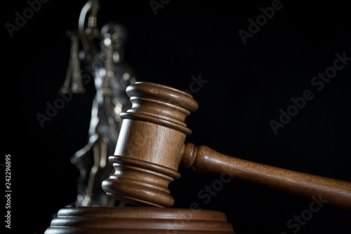 Law and Justice Symbols on dark background