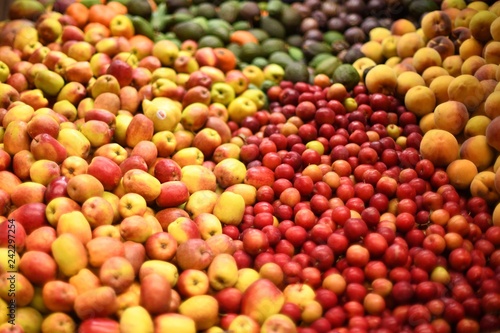 Piles of various fruits in market