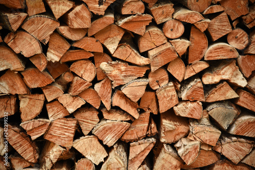 The texture of the chopped wood