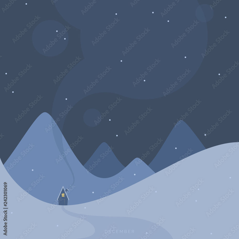 Obraz premium December - Flat illustration