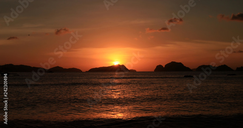 sunset on El Nido island  philippine