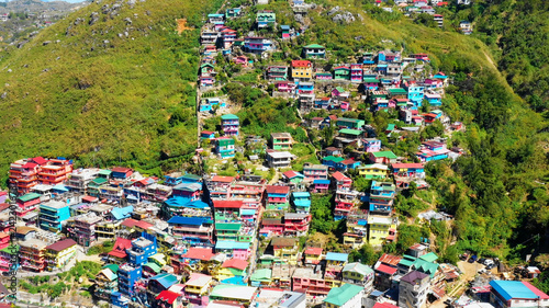 Colorful Houses in aerial view, La Trinidad, Benguet, Philippines