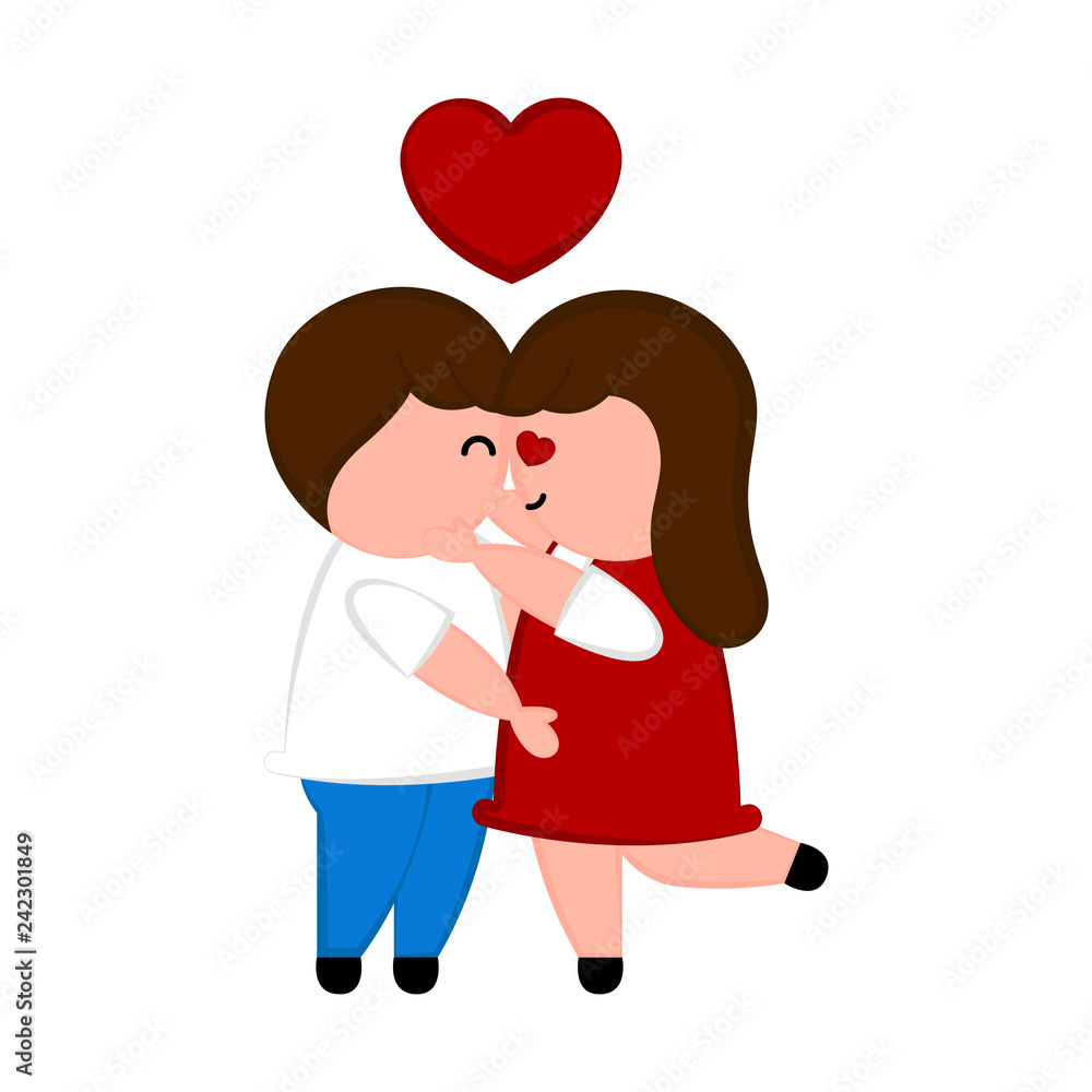 Isolated couple in love with a heart. Valentines day. Vector illustration design Isolated couple in love with a heart. Valentines day. Vector illustration design