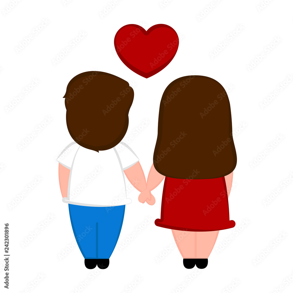 Isolated couple in love with a heart. Valentines day. Vector illustration design Isolated couple in love with a heart. Valentines day. Vector illustration design