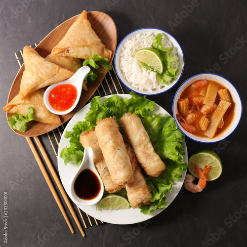 assorted asian food