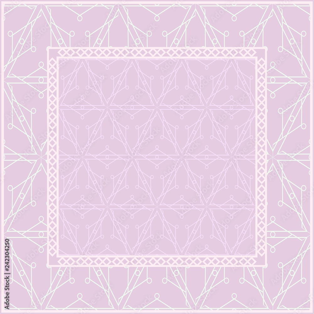 Geometric Pattern with hand-drawing floral ornament. illustration. For fabric, textile, bandana, scarg, print Geometric Pattern with hand-drawing floral ornament. illustration. For fabric, textile, bandana, scarg, print