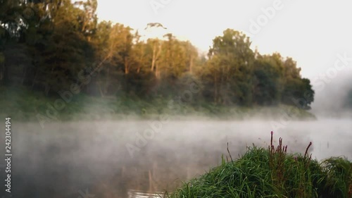 Morning fog on the river.