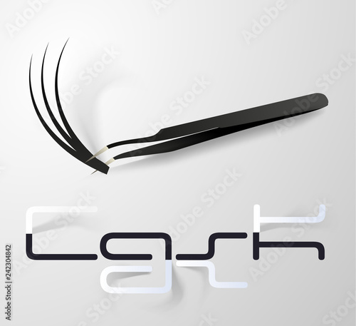 Eyelash Extension Tools. white background. Different shapes. Vector illustration.