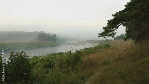 Morning fog on the river.