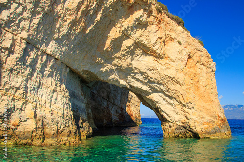 Famous blue caves view on Zakynthos island. Greece.