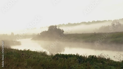Morning fog on the river.