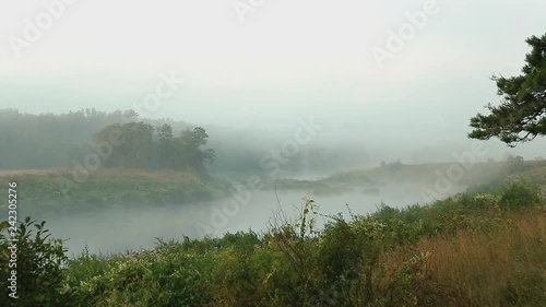 Morning fog on the river.