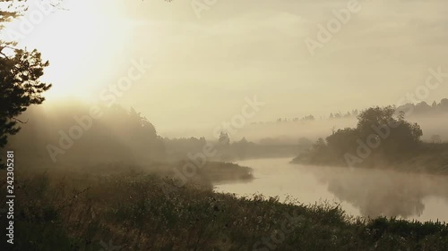 Morning fog on the river.