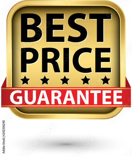 Best price guarantee golden label, vector illustration