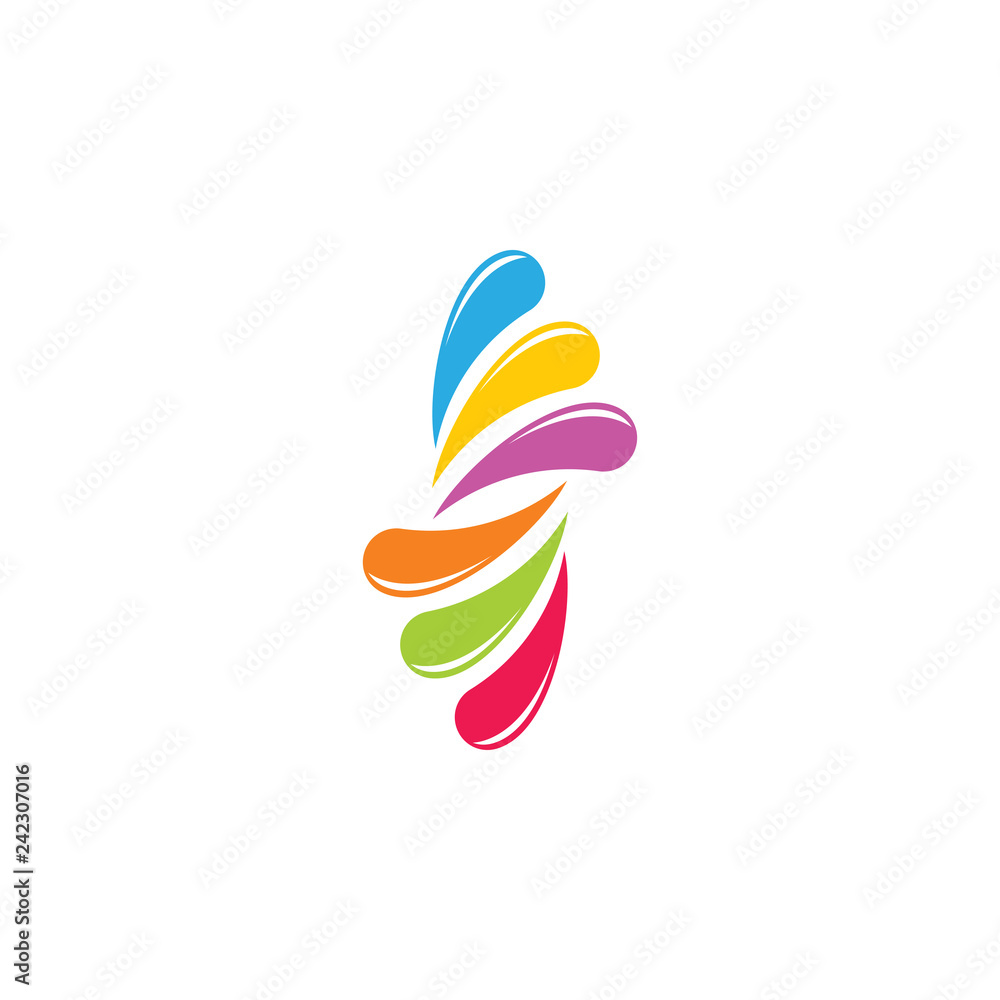 Naklejka premium colorful splash water motion logo vector
