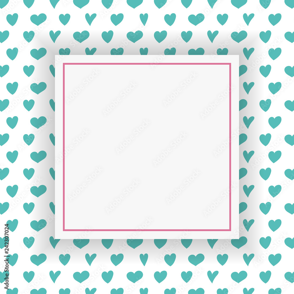 Empty greeting card template with hand drawn hearts. Valentine's Day concept. Vector Empty greeting card template with hand drawn hearts. Valentine's Day concept. Vector