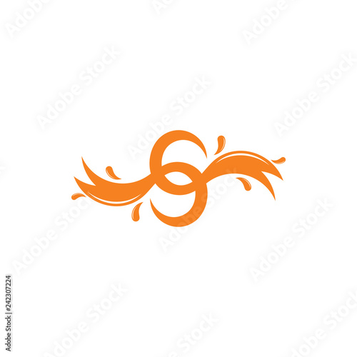 letter s linked wave logo vector