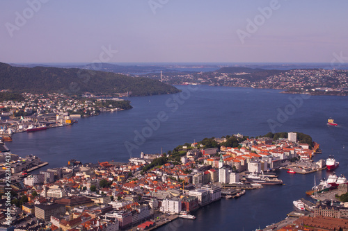 Fototapeta Naklejka Na Ścianę i Meble -  Spot from Bergen, the second city of Norway and a fantastic city to enjoy at summer.