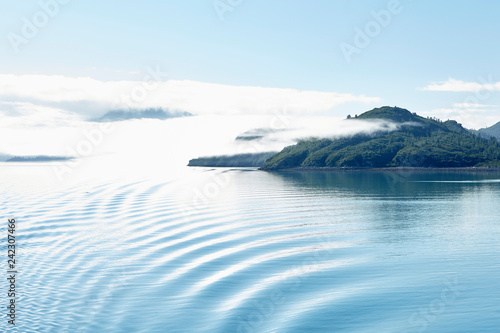 Lake And Mountains In Alaska Covered In Mist