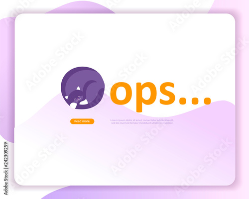 Landing page templates Error page illustration with cat or kitten characters and cat. Page not found. Vector concept illustration for 404 error with Funny cartoon workers