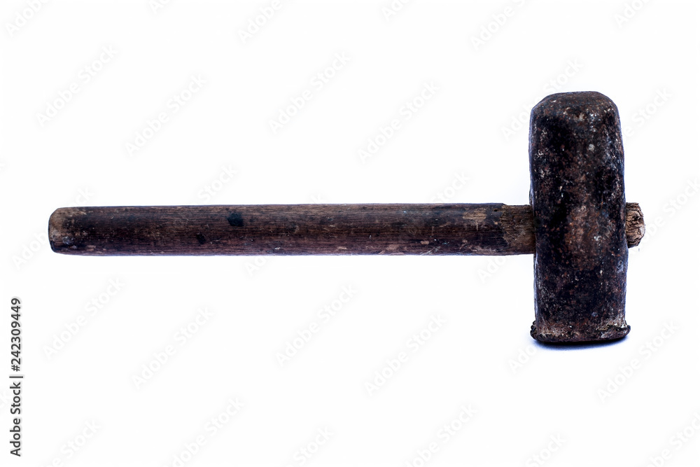 Close up of construction tool or equipment hammer isolated on white. Close up of construction tool or equipment hammer isolated on white.