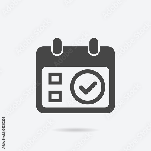 Event schedule icon flat style isolated on background. Event schedule sign symbol for web site and app design.