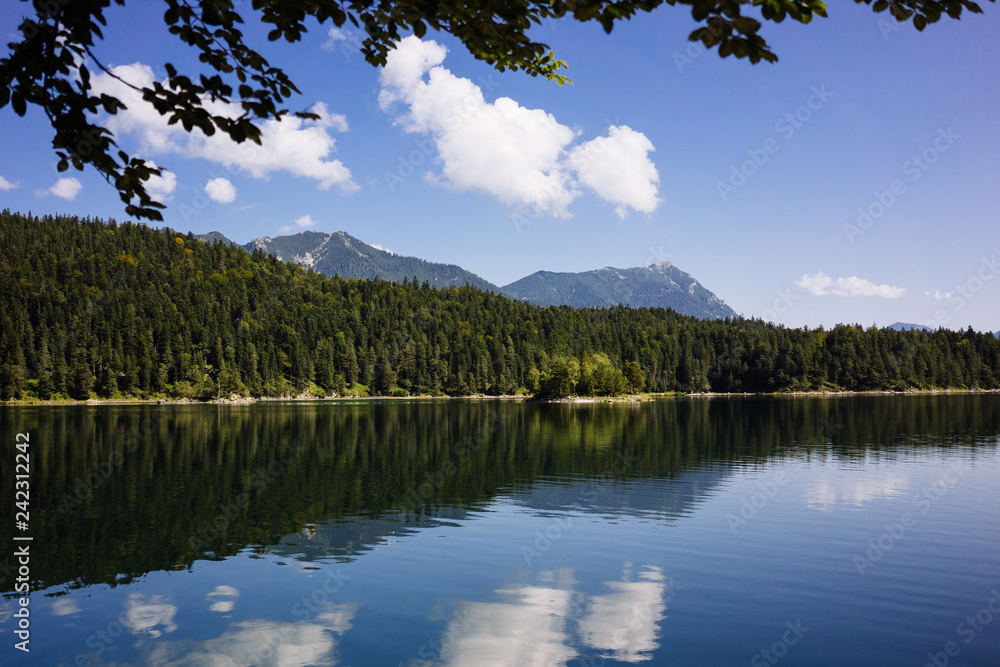 Pictorial landscape with beautiful lake in mountains