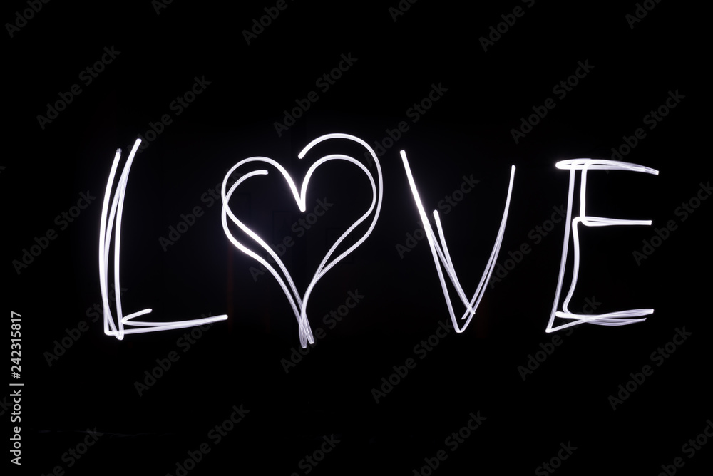 Light Painting, Love, long exposure Light Painting, Love, long exposure