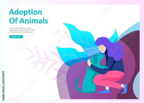 Set of Landing Page Templates with Vector Symbol. Happy people with their pets, a cat loves its owners, care and love, a pet shop and a veterinary pharmacy. Animal Day and adoption. Vector