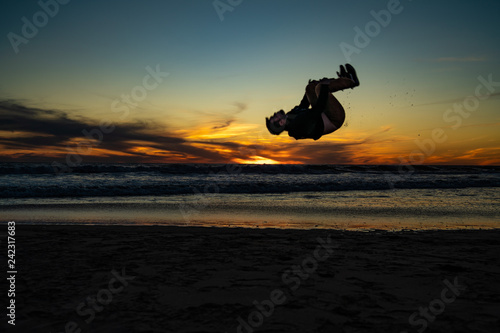 backflip over the sunset 
