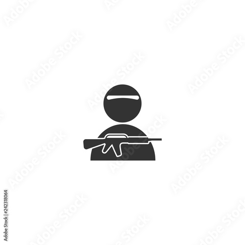 Soldier icon flat