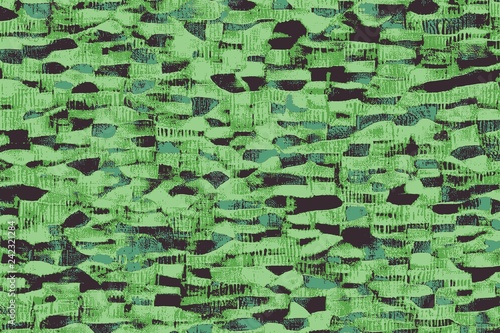 Green african fabrics with patterns and colored textures