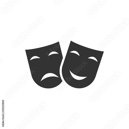 Festive masks icon flat
